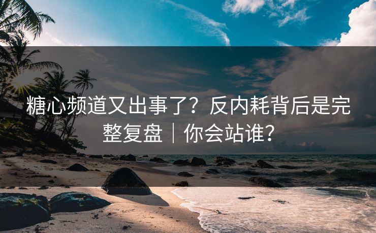 糖心频道又出事了？反内耗背后是完整复盘｜你会站谁？  第1张