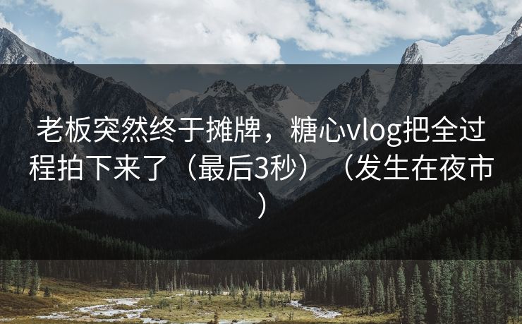 老板突然终于摊牌，糖心vlog把全过程拍下来了（最后3秒）（发生在夜市）  第1张