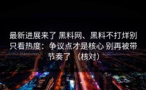 最新进展来了 黑料网、黑料不打烊别只看热度：争议点才是核心 别再被带节奏了 （核对）