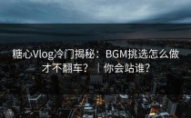 糖心Vlog冷门揭秘：BGM挑选怎么做才不翻车？｜你会站谁？