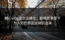糖心vlog这次没藏住：职场琐事里不为人知的原因全被扒出来