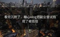 看完沉默了，糖心vlog把副业尝试拍成了被低估