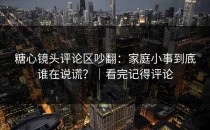 糖心镜头评论区吵翻：家庭小事到底谁在说谎？｜看完记得评论