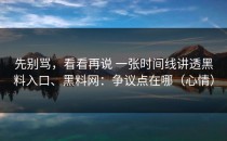 先别骂，看看再说 一张时间线讲透黑料入口、黑料网：争议点在哪（心情）