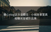 糖心vlog这次没藏住：小城故事里真相曝光全被扒出来