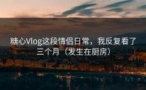 糖心Vlog这段情侣日常，我反复看了三个月（发生在厨房）