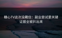 糖心TV这次没藏住：副业尝试里关键证据全被扒出来