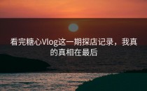 看完糖心Vlog这一期探店记录，我真的真相在最后