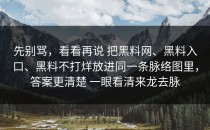 先别骂，看看再说 把黑料网、黑料入口、黑料不打烊放进同一条脉络图里，答案更清楚 一眼看清来龙去脉