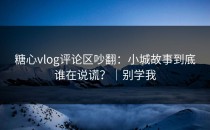 糖心vlog评论区吵翻：小城故事到底谁在说谎？｜别学我