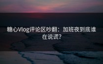 糖心Vlog评论区吵翻：加班夜到底谁在说谎？
