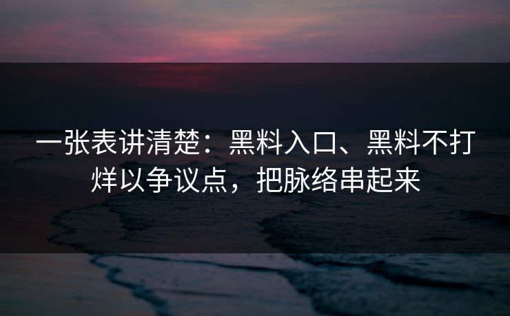 一张表讲清楚：黑料入口、黑料不打烊以争议点，把脉络串起来  第1张