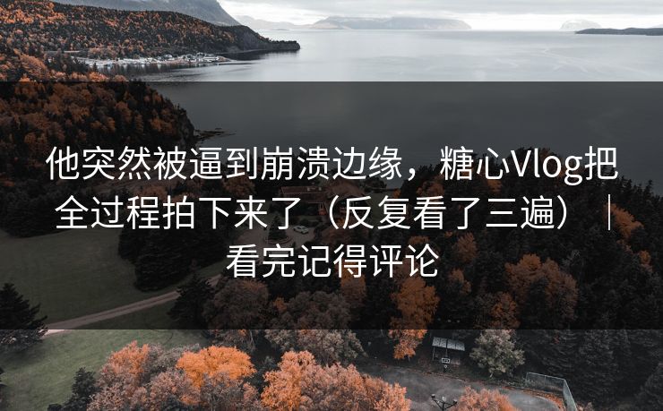 他突然被逼到崩溃边缘，糖心Vlog把全过程拍下来了（反复看了三遍）｜看完记得评论  第1张