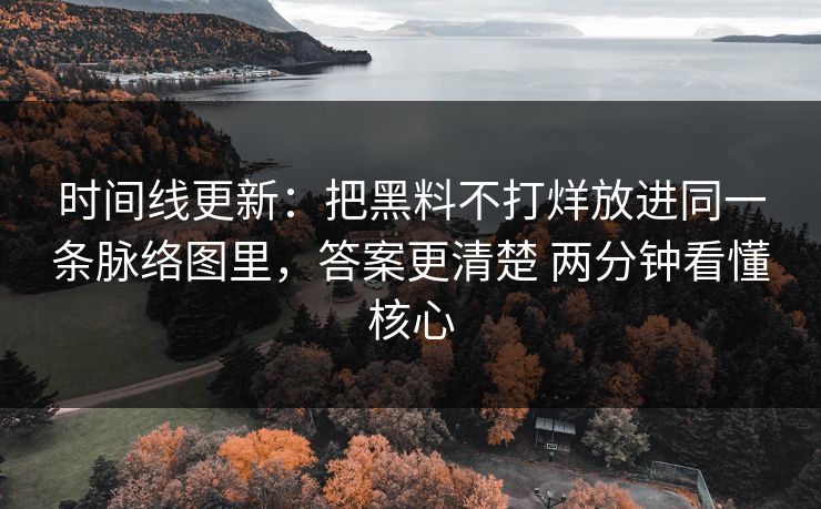 时间线更新：把黑料不打烊放进同一条脉络图里，答案更清楚 两分钟看懂核心  第1张